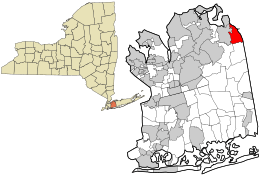 Location in Nassau County and the state of New York.