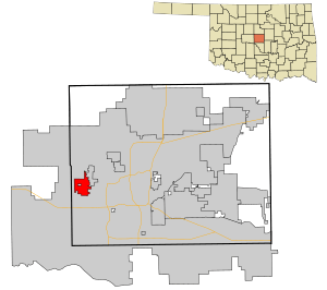 Location in Oklahoma County and the state of Oklahoma.