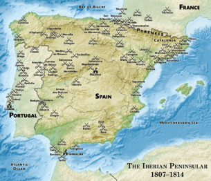 Peninsular War map 1807–1814