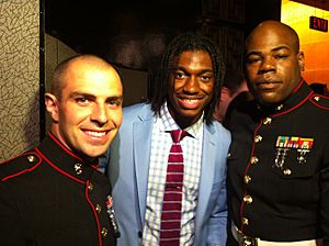 RGIII with Marines at NFL Draft 2012