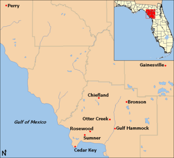 Rosewood Massacre Map