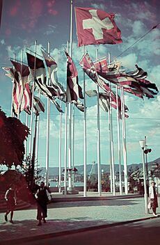 Swiss flag in Zürich 1939