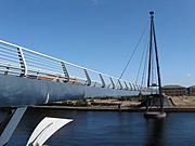 Teesquay Millennium Bridge from steps