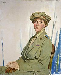 First Chief Controller, Queen Mary's Army Auxiliary Corps (QMAAC) in France, Dame Helen Gwynne-Vaughan, GBE. Art.IWMART3048.jpg