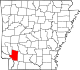 State map highlighting Hempstead County