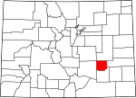 State map highlighting Crowley County