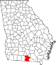 State map highlighting Lowndes County