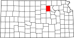 State map highlighting Clay County