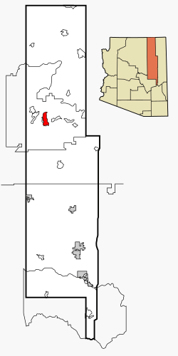 Location in Navajo County and the state of Arizona