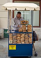 Obwarzanki salesman in Krakow