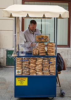 Obwarzanki salesman in Krakow