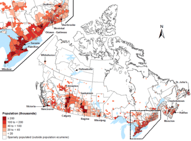 Population density statistics canada