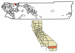 Location of Calimesa in Riverside County, California.