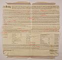 A large piece of parchment paper with detailed, small text of the treaty.