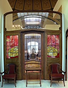 Victor horta, boiserie e mobilio dell'hotel aubecq a bruxelles, 1902-04, 01