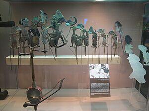 Balinese wayang puppet display