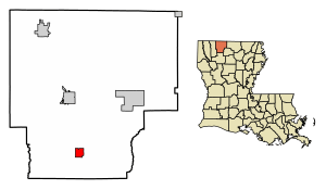 Location of Athens in Claiborne Parish, Louisiana.