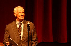 David Johnston introducing Justin Trudeau at Waterloo