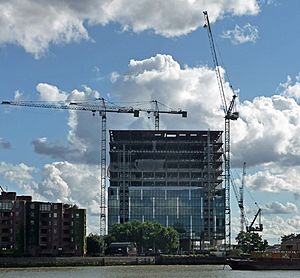 During construction of the new US Embassy in London