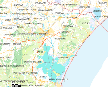 Map of the commune of Narbonne