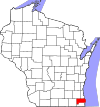 State map highlighting Racine County