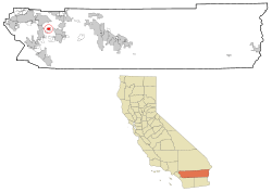 Location in Riverside County and the state of California