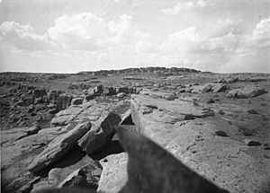 The Hopi pueblo of Oraibi from the southwest