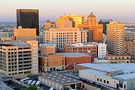 Downtown El Paso at sunset