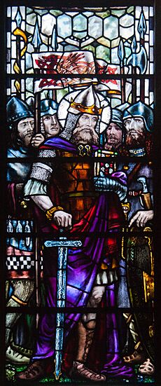 Dublin St. Patrick's Cathedral North Transept Window King Cormac of Cashel Detail King Cormac 2012 09 26