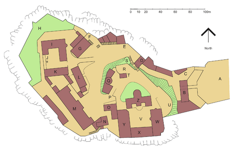 Edinburgh Castle plan coloured