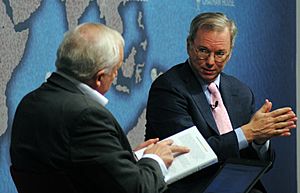 Eric Schmidt, Executive Chairman, Google (left) in conversation with Nik Gowing (11051254154)