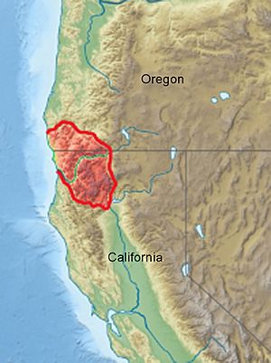 Klamath Mountains location map