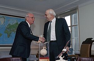Les Aspin and Yitzhak Rabin