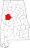 Map of Alabama highlighting Tuscaloosa County.svg