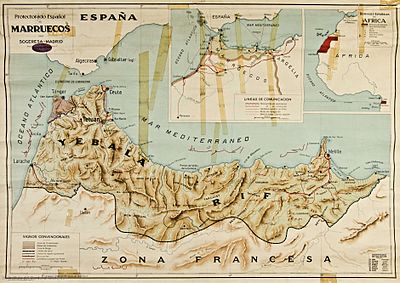 Mapa del Protectorado Español en Marruecos (1924)