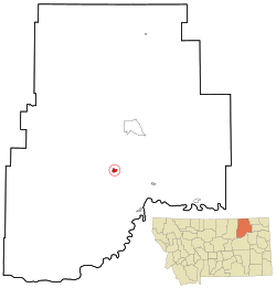 Location of Glasgow, Montana