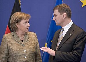 Andrus Ansip and Angela Merkel