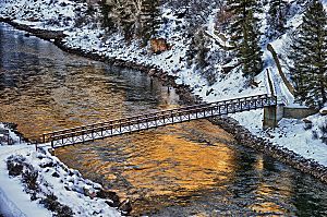 Bridge over the Gunnison River below Morrow Point Dam, Colorado