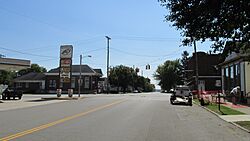 Intersection of Main and High Streets in Clarksburg.