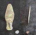 Early bronze Age, bronze knife and awl, 3000 BCE, Khuurai Gobi, Western Mongolia