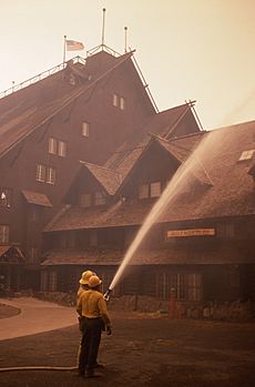 Firefighters at Old Faithful Inn