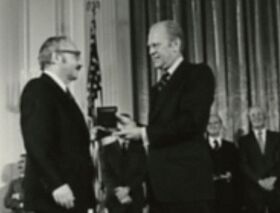 George B. Dantzig at National Medal of Science Awards Ceremony, 1976.jpg