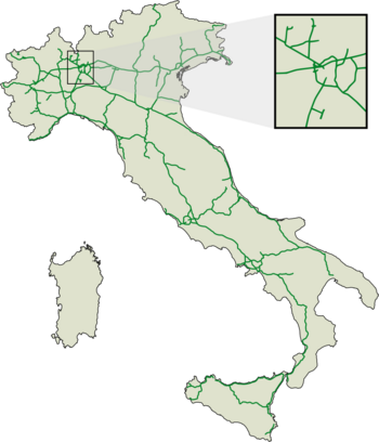 Italia - mappa rete autostradale