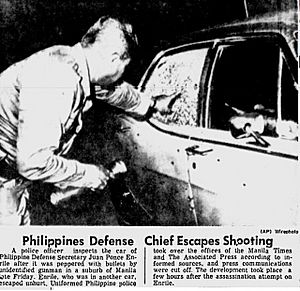 Juan Ponce Enrile's Bullet-riddled car