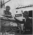 Lieutenant Colonel Lyle Bernard and Lieutenant General George S. Patton near Brolo, 1943 28-1162M original