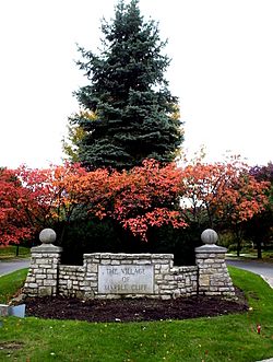 Stone marker for Marble Cliff