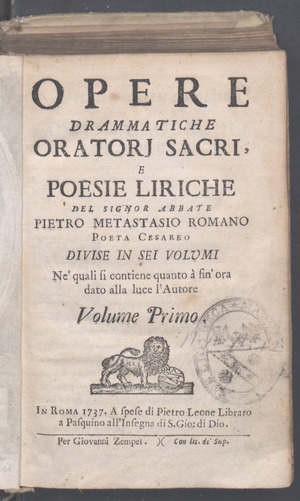 Opere drammatiche oratorj sacri