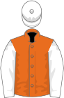 Orange, white sleeves and cap