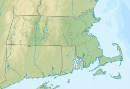 Location of Lake Nippenicket in Massachusetts, USA.