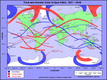 Solar eclipses 2021-2040